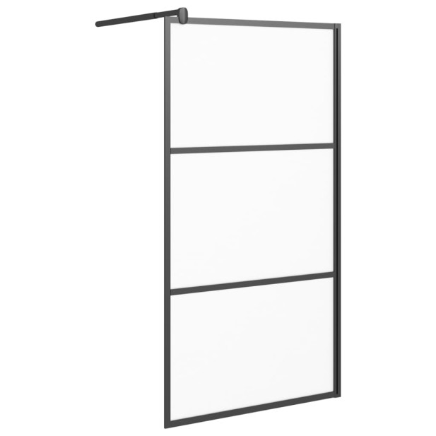 Fekete ESG tejüveg zuhanyfal küszöb nélküli zuhanyhoz 80x195 cm - utánvéttel vagy ingyenes szállítással