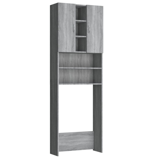 Szürke sonoma színű mosógépszekrény 64 x 25,5 x 190 cm - utánvéttel vagy ingyenes szállítással