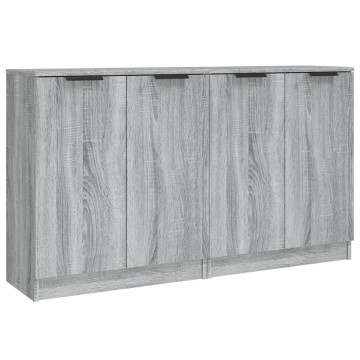 2 db szürke sonoma színű szerelt fa tálalóasztal 60x30x70 cm - utánvéttel vagy ingyenes szállítással