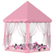Rózsaszínű hercegnős játszósátor 250 labdával 133 x 140 cm - utánvéttel vagy ingyenes szállítással
