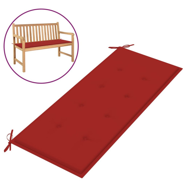 Piros oxford szövet kerti padpárna 120 x 50 x 3 cm - utánvéttel vagy ingyenes szállítással