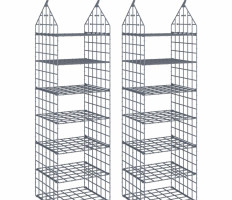 2 db akasztós szekrényrendező 7 polccal - utánvéttel vagy ingyenes szállítással