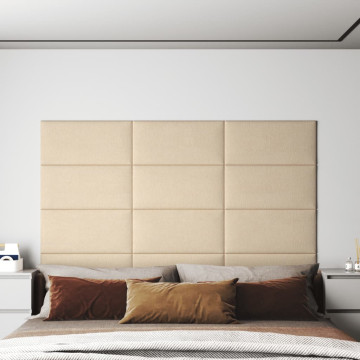 12 db krémfehér szövet fali panel 60x30 cm 2,16 m² - utánvéttel vagy ingyenes szállítással