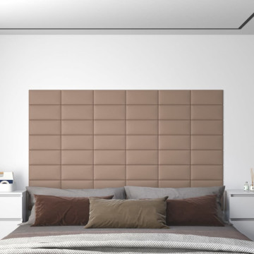 12 db kávészínű műbőr fali panel 30 x 15 cm 0,54 m² - utánvéttel vagy ingyenes szállítással