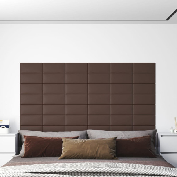 12 db barna műbőr fali panel 30 x 15 cm 0,54 m² - utánvéttel vagy ingyenes szállítással