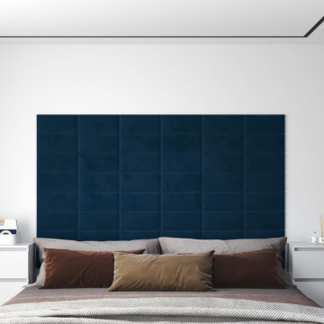 12 db kék bársony fali panel 30 x 15 cm 0,54 m² - utánvéttel vagy ingyenes szállítással
