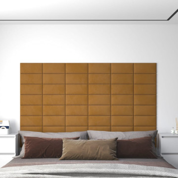 12 db barna bársony fali panel 30 x 15 cm 0,54 m² - utánvéttel vagy ingyenes szállítással