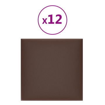 12 db barna műbőr fali panel 30 x 30 cm 1,08 m² - utánvéttel vagy ingyenes szállítással