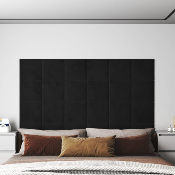 12 db fekete bársony fali panel 30 x 30 cm 1,08 m² - utánvéttel vagy ingyenes szállítással