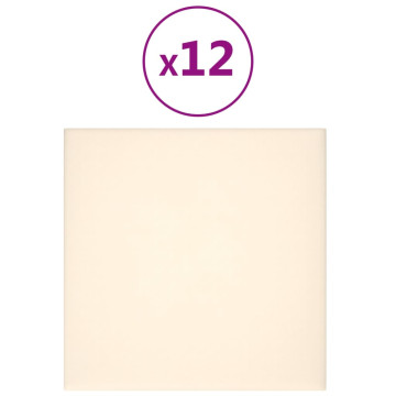 12 db krémfehér bársony fali panel 30 x 30 cm 1,08 m² - utánvéttel vagy ingyenes szállítással