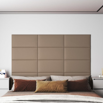 12 db kávészínű műbőr fali panel 60 x 30 cm 2,16 m² - utánvéttel vagy ingyenes szállítással