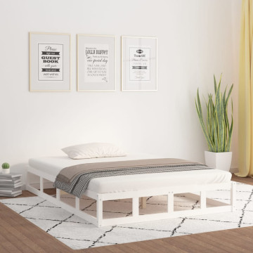 Fehér tömör fa ágykeret 180 x 200 cm (Super King) - utánvéttel vagy ingyenes szállítással