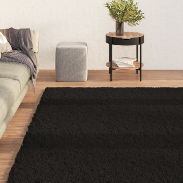 Fekete csúszásmentes puha bozontos mosható szőnyeg 80 x 150 cm - utánvéttel vagy ingyenes szállítással