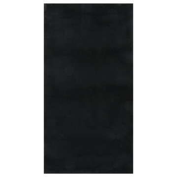Fekete csúszásmentes puha bozontos mosható szőnyeg 80 x 150 cm - utánvéttel vagy ingyenes szállítással