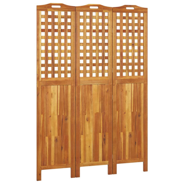 3 paneles tömör akácfa térelválasztó 121,5x2x180 cm - utánvéttel vagy ingyenes szállítással