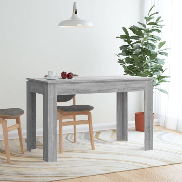 Szürke sonoma színű szerelt fa étkezőasztal 120 x 60 x 76 cm - utánvéttel vagy ingyenes szállítással