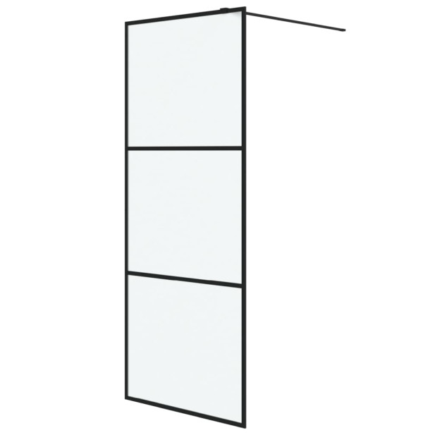 Fekete ESG tejüveg zuhanyfal küszöb nélküli zuhanyhoz 80x195 cm - utánvéttel vagy ingyenes szállítással