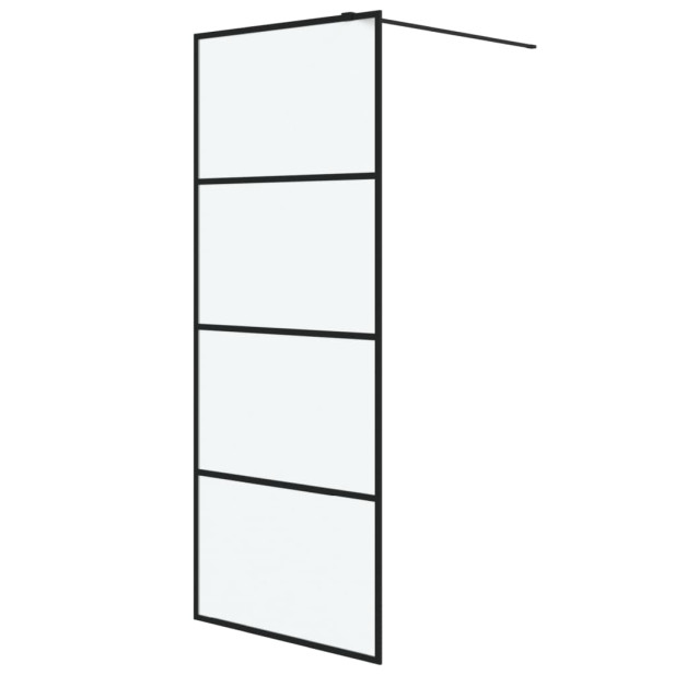 Fekete ESG tejüveg zuhanyfal küszöb nélküli zuhanyhoz 80x195 cm - utánvéttel vagy ingyenes szállítással