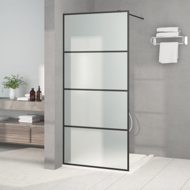 Fekete ESG tejüveg zuhanyfal küszöb nélküli zuhanyhoz 90x195 cm - utánvéttel vagy ingyenes szállítással