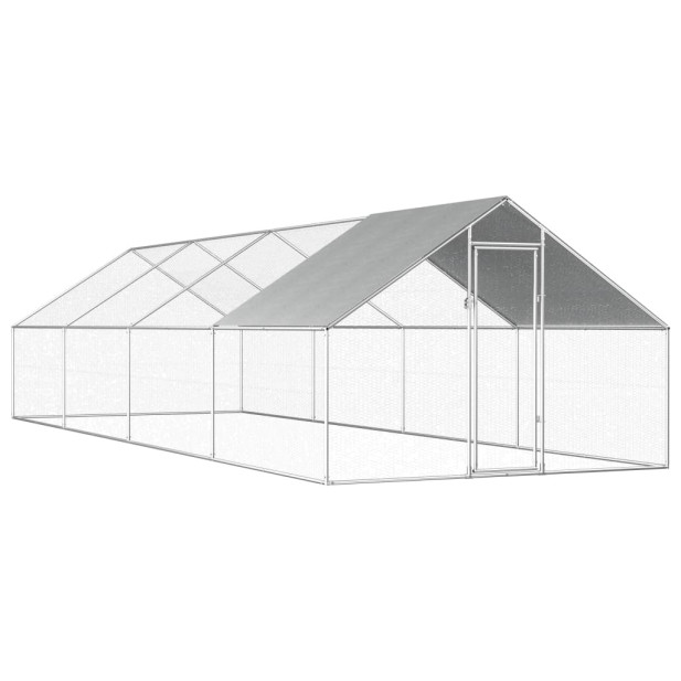 Kültéri horganyzott acél tyúkól 2,75 x 8 x 1,92 m - utánvéttel vagy ingyenes szállítással