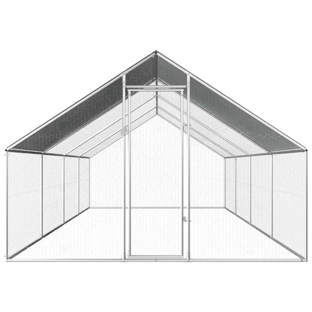 Kültéri horganyzott acél tyúkól 2,75 x 8 x 1,92 m - utánvéttel vagy ingyenes szállítással