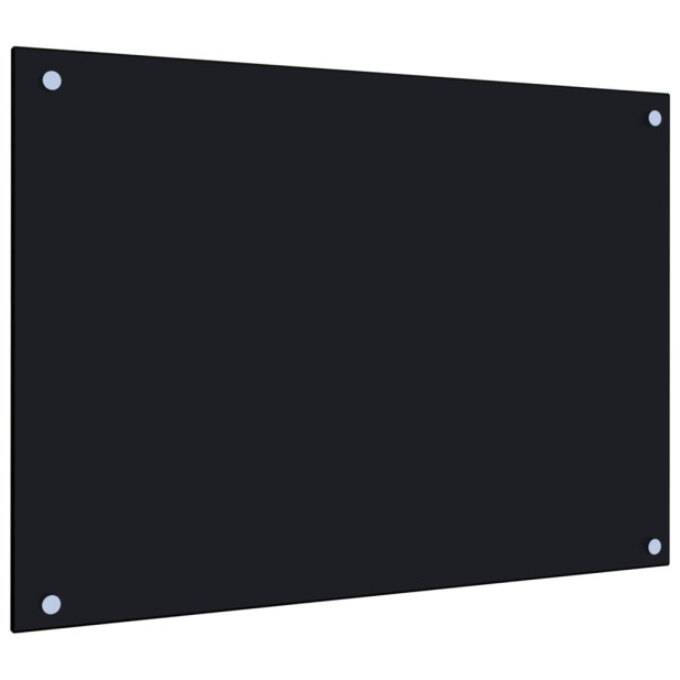 Fekete edzett üveg konyhai falburkoló 70 x 50 cm - utánvéttel vagy ingyenes szállítással