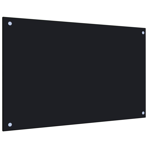 Fekete edzett üveg konyhai falburkoló 80 x 50 cm - utánvéttel vagy ingyenes szállítással