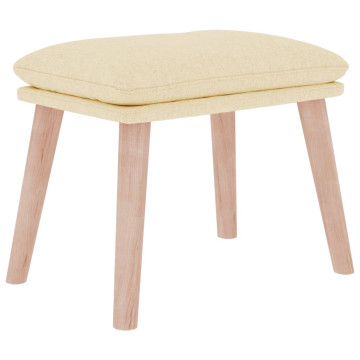 Krémszínű szövet lábzsámoly 45 x 29,5 x 35 cm - utánvéttel vagy ingyenes szállítással