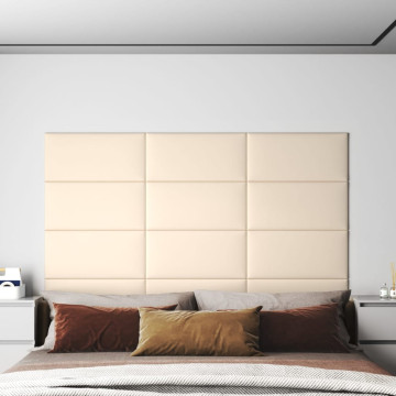 12 db krémfehér bársony fali panel 60x30 cm 2,16 m² - utánvéttel vagy ingyenes szállítással