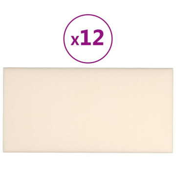 12 db krémfehér bársony fali panel 60x30 cm 2,16 m² - utánvéttel vagy ingyenes szállítással