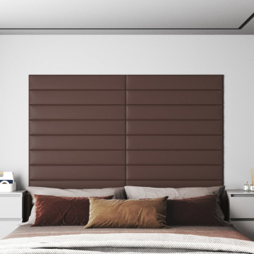 12 db barna műbőr fali panel 90 x 15 cm 1,62 m² - utánvéttel vagy ingyenes szállítással