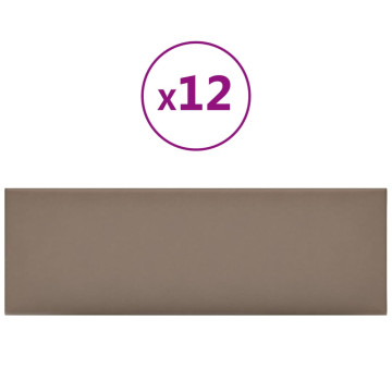 12 db kávészínű műbőr fali panel 90 x 30 cm 3,24 m² - utánvéttel vagy ingyenes szállítással