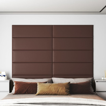 12 db barna műbőr fali panel 90 x 30 cm 3,24 m² - utánvéttel vagy ingyenes szállítással