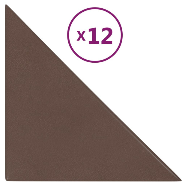 12 db barna műbőr fali panel 30 x 30 cm 0,54 m² - utánvéttel vagy ingyenes szállítással