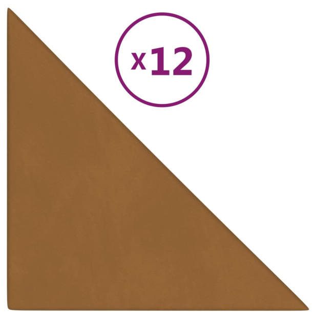 12 db barna bársony fali panel 30 x 30 cm 0,54 m² - utánvéttel vagy ingyenes szállítással