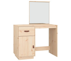 Tömör fenyőfa fésülködőasztal 95 x 50 x 134 cm - utánvéttel vagy ingyenes szállítással