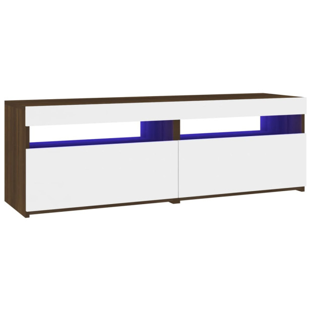 2 db barna tölgy színű TV-szekrény LED-ekkel 60 x 35 x 40 cm - utánvéttel vagy ingyenes szállítással