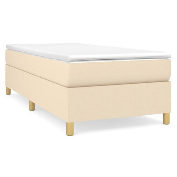Krémszínű szövet ágykeret matrac nélkül 90x200 cm - utánvéttel vagy ingyenes szállítással
