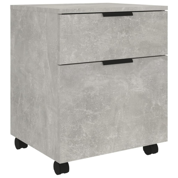 Betonszürke szerelt fa mobil iratszekrény kerekekkel 45x38x45cm - utánvéttel vagy ingyenes szállítással