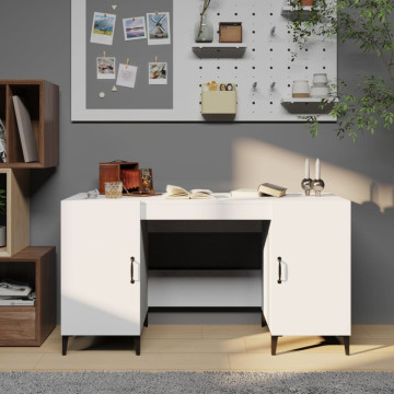 Fehér szerelt fa íróasztal 140 x 50 x 75 cm - utánvéttel vagy ingyenes szállítással