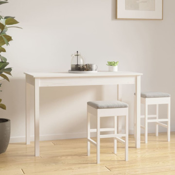 Fehér tömör fenyőfa ebédlőasztal 110 x 55 x 75 cm - utánvéttel vagy ingyenes szállítással
