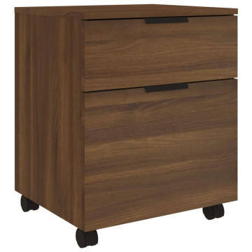 Barna tölgyszínű szerelt fa iratszekrény kerekekkel 45x38x45 cm - utánvéttel vagy ingyenes szállítással