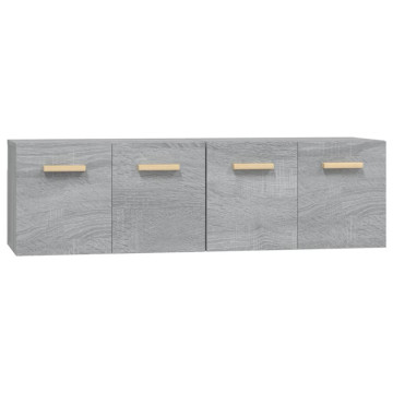 2 db szürke sonoma színű szerelt fa faliszekrény 60x36,5x35 cm - utánvéttel vagy ingyenes szállítással