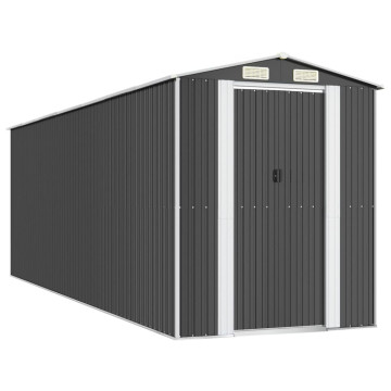 Antracitszürke horganyzott acél kerti fészer 192 x 606 x 223 cm - utánvéttel vagy ingyenes szállítással