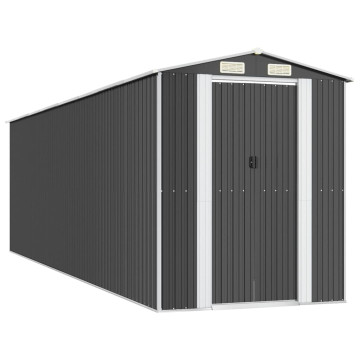 Antracitszürke horganyzott acél kerti fészer 192 x 689 x 223 cm - utánvéttel vagy ingyenes szállítással