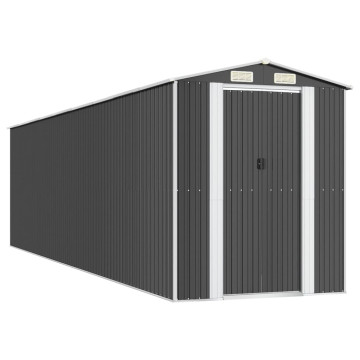 Antracitszürke horganyzott acél kerti fészer 192 x 772 x 223 cm - utánvéttel vagy ingyenes szállítással
