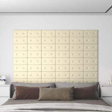 12 db krémszínű műbőr fali panel 30 x 15 cm 0,54 m² - utánvéttel vagy ingyenes szállítással