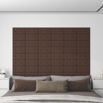 12 db barna műbőr fali panel 30 x 15 cm 0,54 m² - utánvéttel vagy ingyenes szállítással