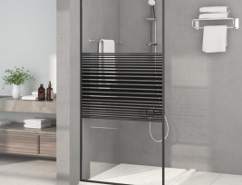 Fekete átlátszó ESG üveg zuhanyfal 90x195 cm - utánvéttel vagy ingyenes szállítással