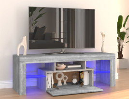 Szürke sonoma színű TV-szekrény LED-lámpákkal 120 x 35 x 40 cm - utánvéttel vagy ingyenes szállítással